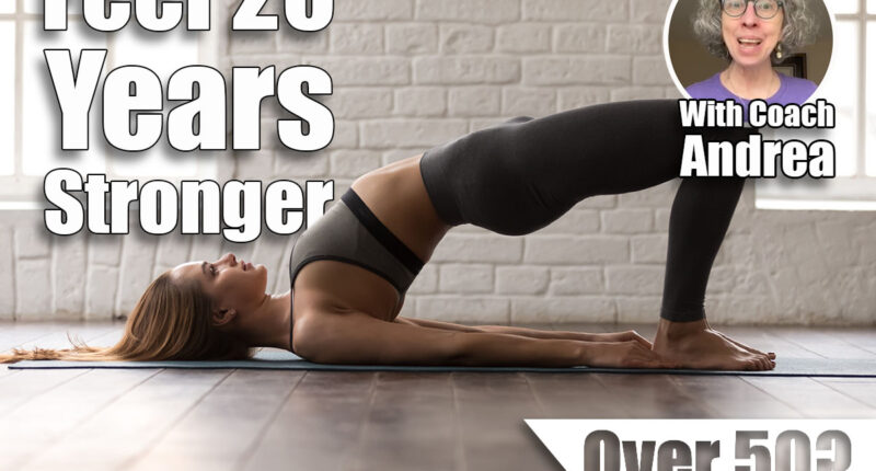 Young sporty woman in grey sportswear, leggings and bra practicing yoga, beautiful girl doing Glute Bridge exercise, dvi pada pithasana pose, working out at home or in yoga studio. This 10-Minute Core Routine Makes You Feel 20 Years Stronger After 50. Cover