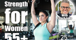 Strong, determined and beautiful woman lifting weights in gym. This Low-Risk, High-Burn Routine Is Perfect for Women Over 55. Cover
