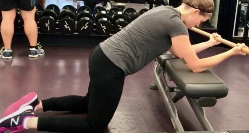 Bench thoracic spine extensions (lat stretch)