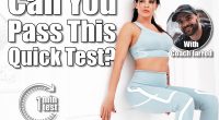 Fitness woman in blue sports clothing. Sexy young beautiful model with perfect body wearing sportswear. Female making exercises at home in white interior. Doing plank wall sit exercise. This Simple Test Can Reveal How Fit You Really Are (No Equipment Needed). Cover