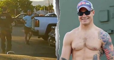 Triple murder suspect dad seen in police footage days before daughters found dead