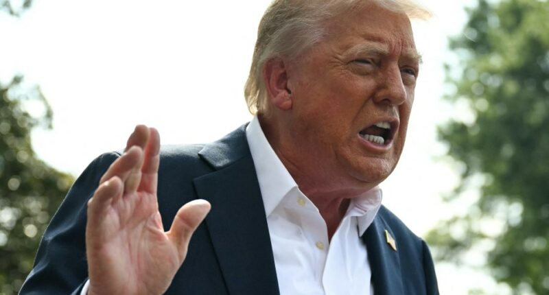President Trump speaking to the press.
