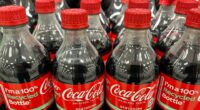 Coca-Cola bottles made from 100% recycled materials.