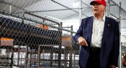 President Trump visiting a migrant detention center.