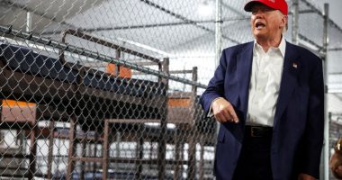 President Trump visiting a migrant detention center.