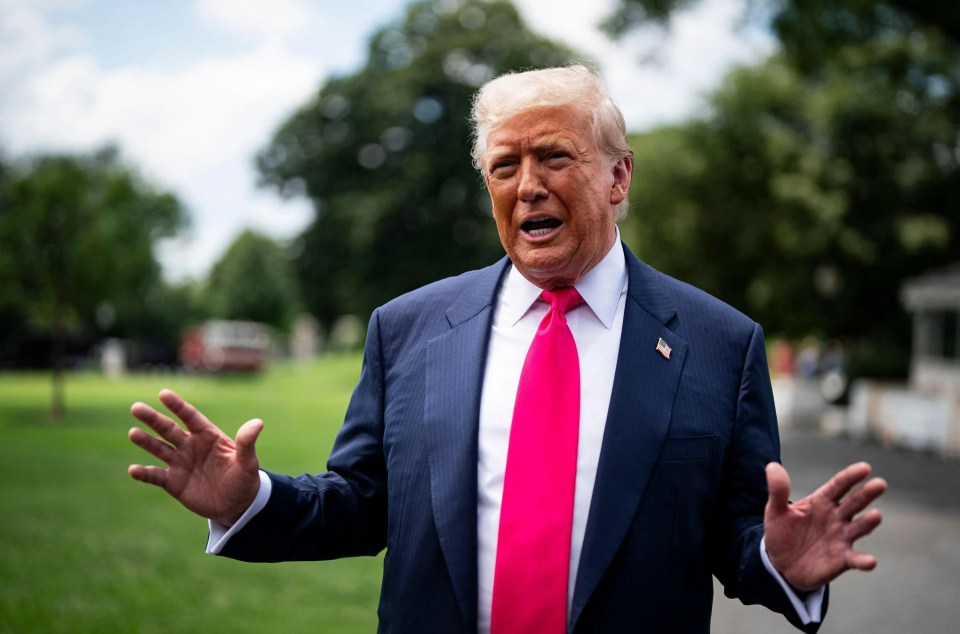 President Trump speaking to reporters.