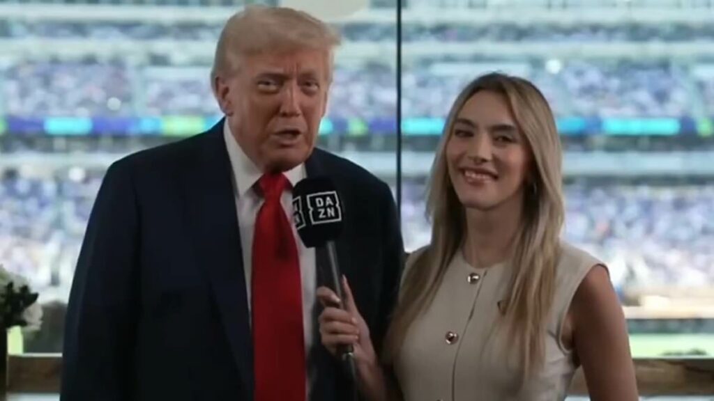 Trump's Club World Cup interview with glamorous reporter divides fans