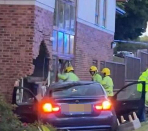 Car crashed into a care home.