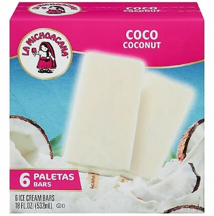 Box of six coconut ice cream bars.