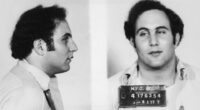 Police mug shot showing the front view and profile of convicted New York City serial killer David Berkowitz, known as the 'Son of Sam'. (Photo by Hulton Archive/Getty Images)