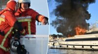 Yacht catches on fire in St. Tropez port