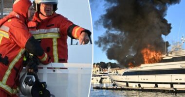 Yacht catches on fire in St. Tropez port