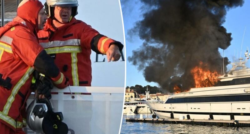 Yacht catches on fire in St. Tropez port