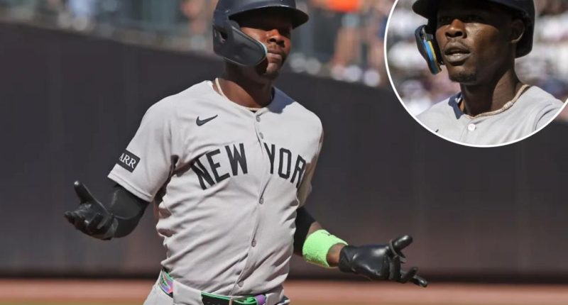 Yankees' Jazz Chisholm out of Subway Series lineup with shoulder issue