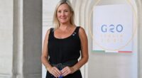 Portrait of Caroline Dinenage, Britain's culture minister, at the G20 Culture Ministers meeting.