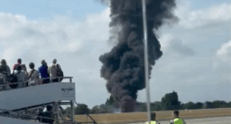 'Fireball' after plane crashes at London airport