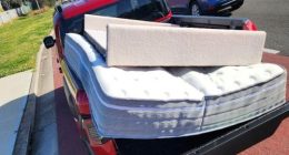 Officers in Liverpool stopped a Kia Tasman over the weekend after spotting the large mattress in the back of the car, not tied down with anything.