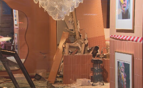 The ram-raid caused damage to the inside of the Essendon North nail bar.