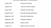 2025 WJBF Game Night Live schedule revealed