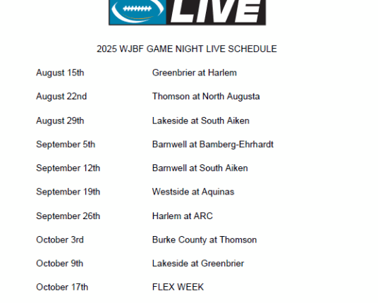 2025 WJBF Game Night Live schedule revealed
