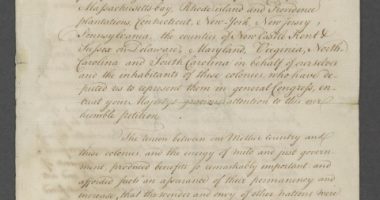 A year before declaring independence, colonists offered 'Olive Branch' petition to King George III