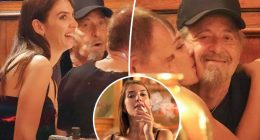 Al Pacino, 85, gets smooch from much-younger Italian journalist at dinner in Rome