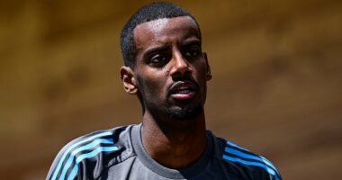 Alexander Isak appears to train alone at Newcastle, as 'huge wage demands are revealed' to sign new contract amid Liverpool interest