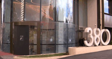 Toll Group's head office on St Kilda Road was targeted by anti-Israel activists.