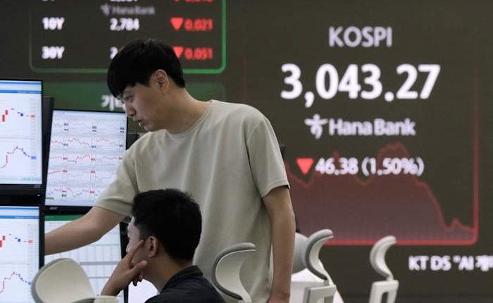 Asian shares are mixed, tracking Wall Street split as momentum slows and Tesla drops