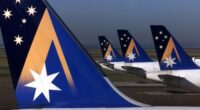 SPECIAL 9872 Ansett Takeoff; Sydney; Picture by Dallas Kilponen; Sun Herald; 29th September 2001. Pic shows Ansett planes ready for work at Sydney Airport. Tail
