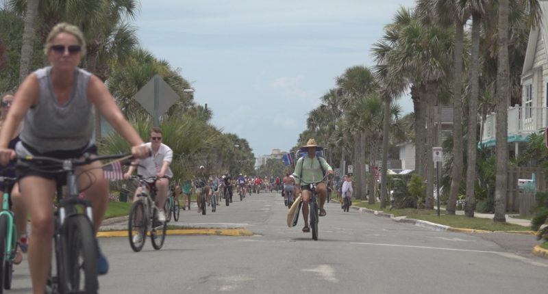 Bikes fill Neptune Beach's First Street for Fourth of July tradition