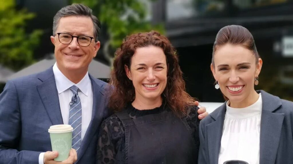 Café where Jacinda Ardern took Stephen Colbert in New Zealand collapses - as calls grow for ex-prime minister to return for Covid inquiry