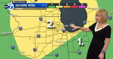 Chicago weather forecast today includes chance of severe storms; high wind, heavy rain, isolated tornado possible