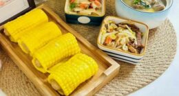 A photo supplied by the kindergarten to parents show bright yellow "corn" rolls.