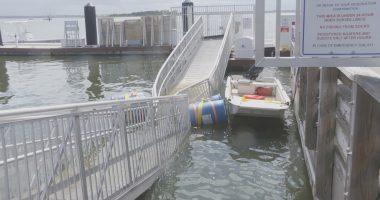 Collapsed gangway knocks out power at Fernandina Harbor Marina