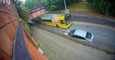 Double-decker bus driver is arrested after bridge crash injured 20 people