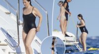 Drew Barrymore takes a dip in black swimsuit on yacht in St. Tropez