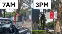 A﻿ Sydney driver who parked his car was shocked when he returned after work to find he had been given a ticket.That's because while he was away, workers had installed new signs ﻿banning all day parking.