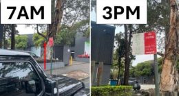 A﻿ Sydney driver who parked his car was shocked when he returned after work to find he had been given a ticket.That's because while he was away, workers had installed new signs ﻿banning all day parking.