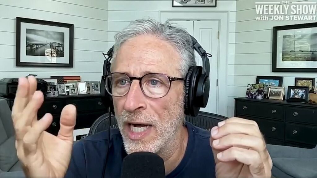 Giddy Jon Stewart gives 'chef's kiss' to backlash over MAGA's conclusion on Epstein files