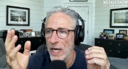 Giddy Jon Stewart gives 'chef's kiss' to backlash over MAGA's conclusion on Epstein files