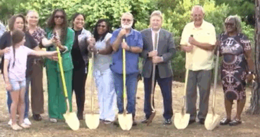 Groundbreaking for new home construction for a local veteran and his family