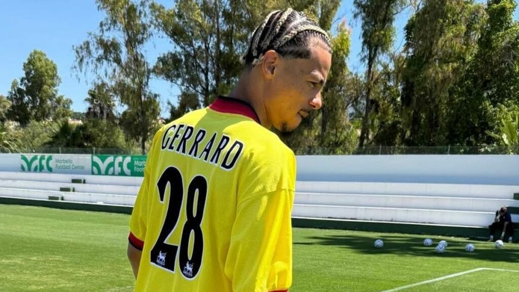 Hugo Ekitike was spotted training in retro Steven Gerrard shirt a MONTH before £80m Liverpool move