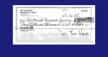 IRS penalizes California couple who accidentally wrote $33,000 check instead of $3,000 on their income taxes