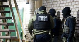 U.S. Immigration and Customs Enforcement officers wait to detain a person, Jan. 27, 2025, in Silver Spring, Md. (AP Photo/Alex Brandon, File)