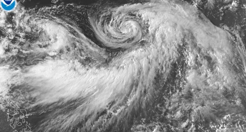 Iona strengthens to a Category 3 hurricane in the central Pacific off southern Hawaii