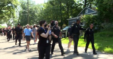 Jacksonville Sheriff T.K. Waters takes to Canal Street for crime prevention walk