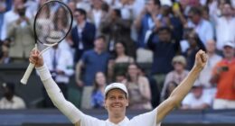 Jannik Sinner wins first Wimbledon title, beats 2-time defending champion Carlos Alcaraz