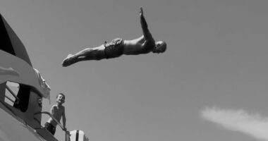 Jason Statham, 57, recreates Commonwealth Games dive on sun-soaked family holiday - 35 years on from representing England
