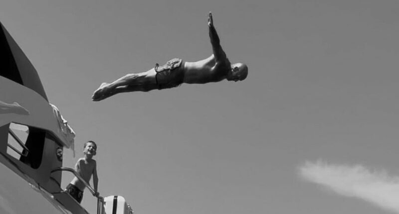 Jason Statham, 57, recreates Commonwealth Games dive on sun-soaked family holiday - 35 years on from representing England